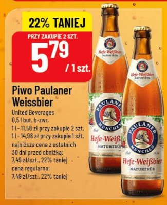 Piwo Paulaner Weissbier promocja w POLOmarket