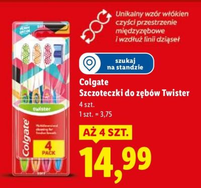 Szczoteczki do zębów Twister 4 szt. Colgate promocja w Lidl