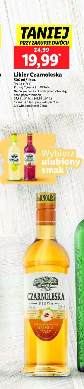 Likier 28% Czarnoleska pigwa promocja w Lidl