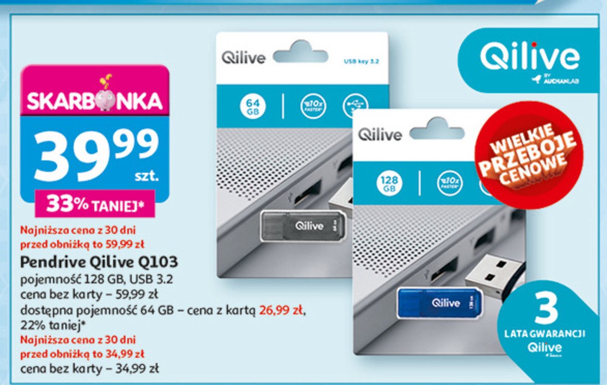 Pendrive 64 gb Qilive promocja w Auchan
