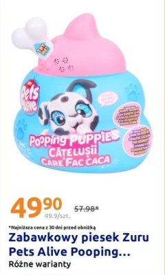 Zabawkowy piesek Zuru Pets Alive Pooping Puppies promocja w Action