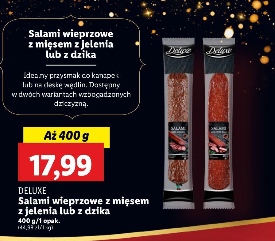 Salami wieprzowe z mięsem jelenia Deluxe promocja