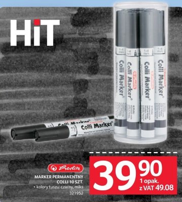 Marker permanentny COLLI 10 szt. kolory u.czu: czarny, mikst promocja w Selgros