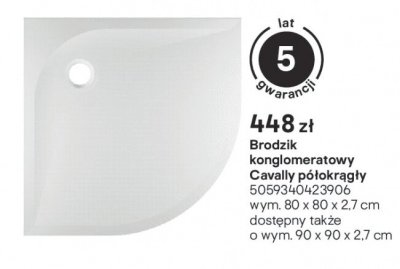 Brodzik konglomeratowy Cavally półokrągły promocja w Castorama