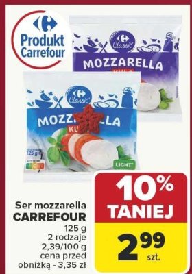 Ser mozzarella CARREFOUR promocja w Carrefour