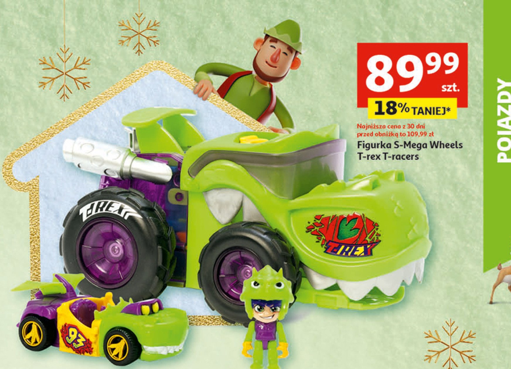 Samoch贸d z figurka t-rex t-racers promocja