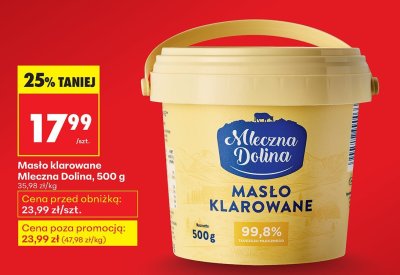 Masło klarowane Mleczna Dolina promocja w Biedronka
