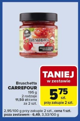 Bruschetta CARREFOUR 195 g 2 rodzaje promocja w Carrefour Express