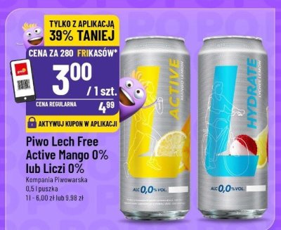 Piwo Lech Free Active Mango 0%  promocja w POLOmarket