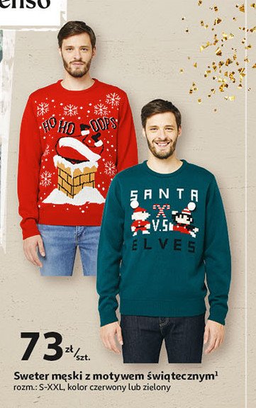 Sweter męski z motywem świątecznym s-xxl Auchan inextenso promocja