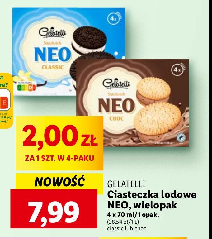 Lody neo chocolate Gelatelli promocja
