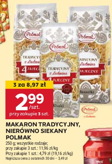 Makaron tradycyjny z ludwina 4 jajeczny muszelki Polmak promocja