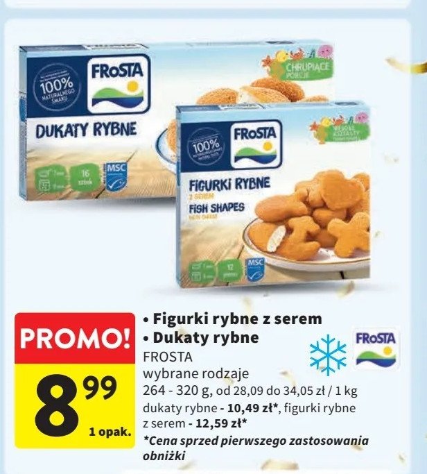 Figurki rybne z serem Frosta promocja