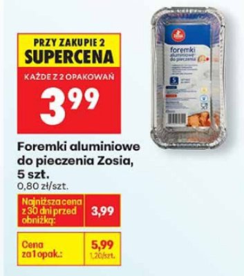 Foremki aluminiowe do pieczenia Zosia, 5 szt. promocja w Biedronka