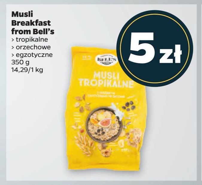 Musli tropikalne Breakfast from bell's promocja