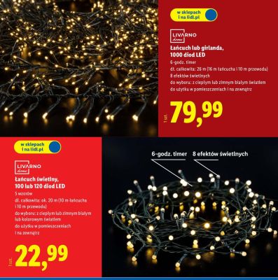 Łańcuch lub girlanda 1000 diod LED LIVARNO home promocja w Lidl