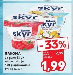 Jogurt malina- truskawka Bakoma skyr promocja