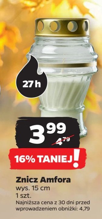 Znicz amfora 27 h promocja