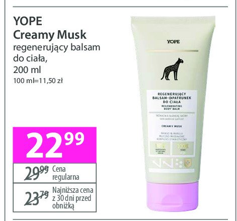 Balsam do ciała creamy musk Yope promocja