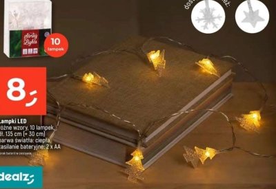 Lampki LED różne wzory, 10 lampek, dł. 135 cm (+ 30 cm), barwa światła: ciepła, zasilanie bateryjne: 2 x AA promocja w Dealz