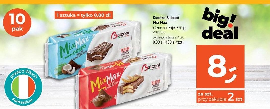 Biszkopty mix max z kremem i polewą kakaową Balconi promocja w Dealz