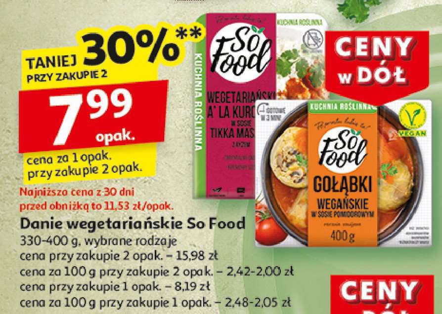 Wegetariański a'la kurczak w sosie tikka masala z ryżem So food promocja w Auchan