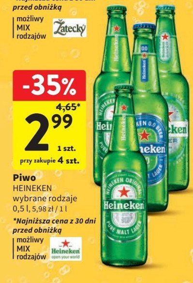 Piwo Heineken promocja w Intermarche
