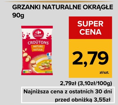 Grzanki naturalne okrągłe Croutons promocja w Supeco