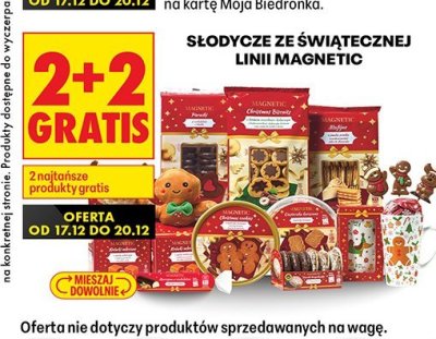 Słodycze ze świątecznej linii 2+2 GRATIS promocja w Biedronka
