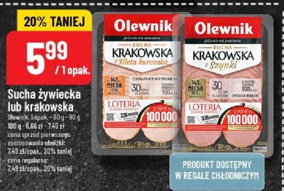 Sucha żywiecka lub krakowska Olewnik promocja w POLOmarket