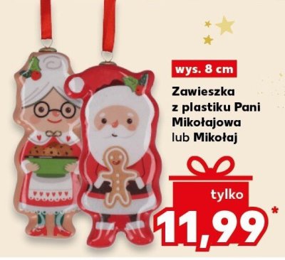 Zawieszka z plastiku Mikołaj wys. 8 cm promocja w Kaufland
