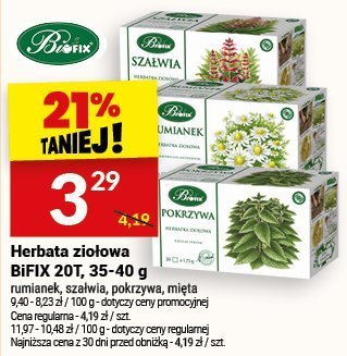 Herbata ziołowa BIFIX 20T, 35-40 g promocja w Twój Market