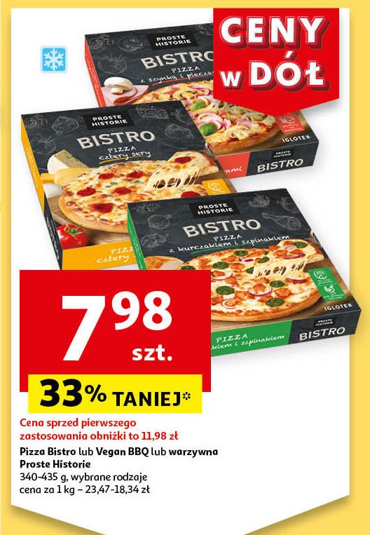 Pizza z kurczakiem i szpinakiem Iglotex proste historie bistro promocja w Auchan