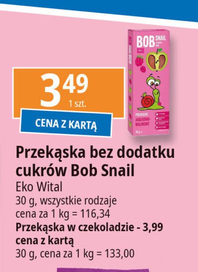 Przekąska jabłkowo-malinowa Bob snail promocja w Leclerc