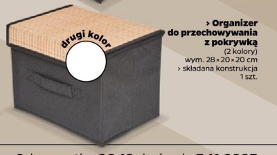 Organizer do przechowywania z pokrywką 28x20x20 cm promocja w Netto