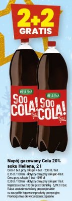 Napój gazowany Cola 20% soku Hellena, 2l promocja w Twój Market