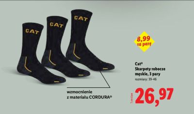 Cat Skarpety robocze męskie, 3 pary promocja w Lidl