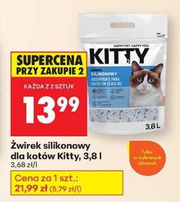 Żwirek silikonowy dla kotów Kitty, 3,8 l promocja w Biedronka