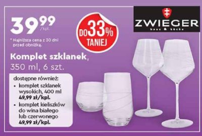 Komplet szklanek Zwiegler 350 ml, 6 szt. promocja w Biedronka