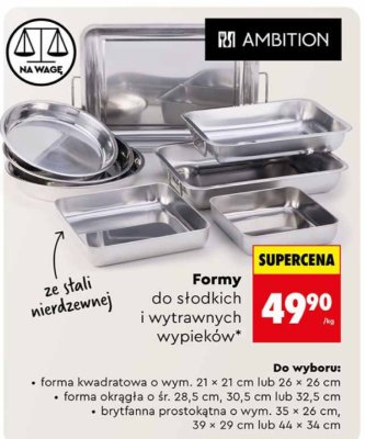 Brytfanna prostokątna 35x26 cm, 39x29 cm lub 44x34 cm promocja w Biedronka