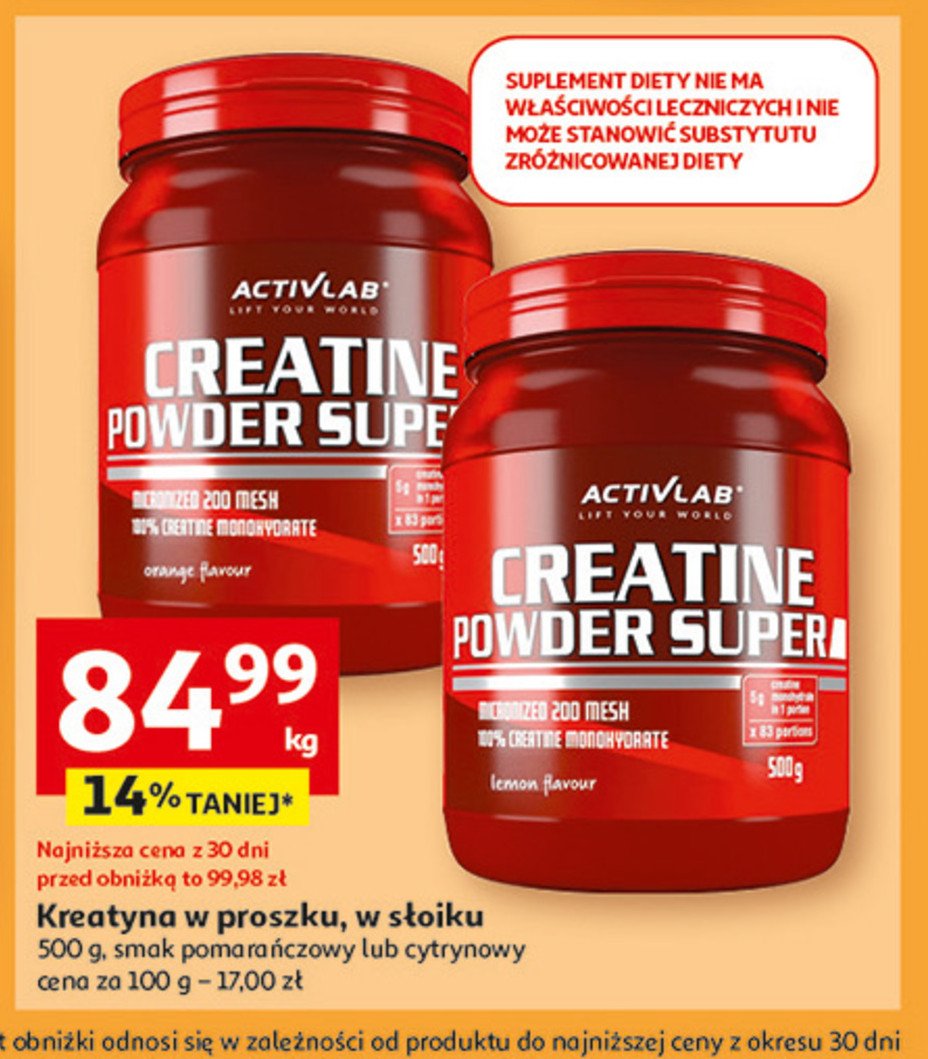 Kreatyna puder cytryna Activlab promocja w Auchan