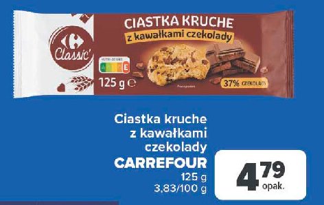 Ciastka kruche z kawałkami czekolady Carrefour classic promocja