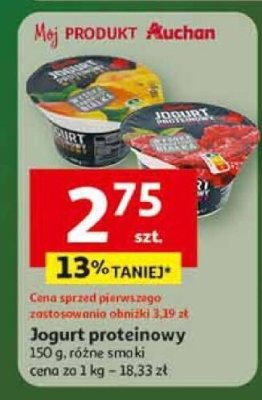 Jogurt proteinowy Auchan 150 g, różne smaki promocja w Auchan