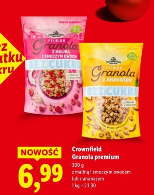 Granola premium Crownfield promocja w Lidl