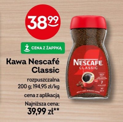 Kawa Nescafé Classic rozpuszczalna promocja w Żabka