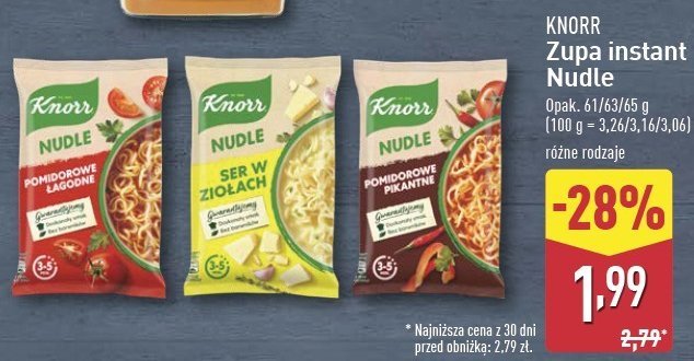 Pomidorowe pikantne Knorr promocja w Aldi