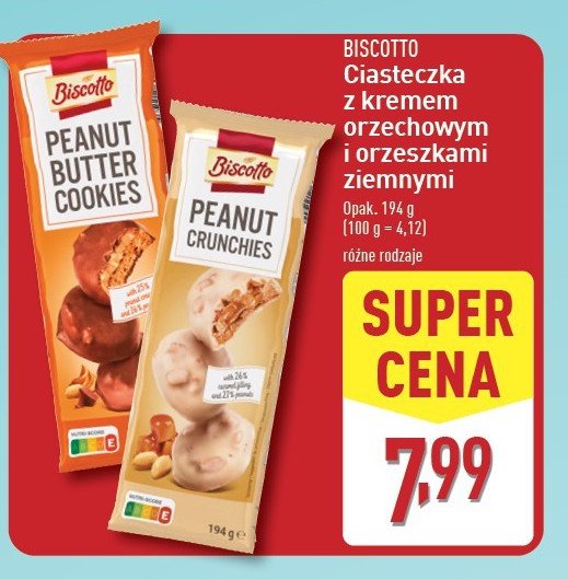 Ciastka z orzeszkami ziemnymi Biscotto promocja w Aldi