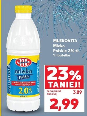Mleko polskie 2% tł. Mlekovita promocja w Kaufland