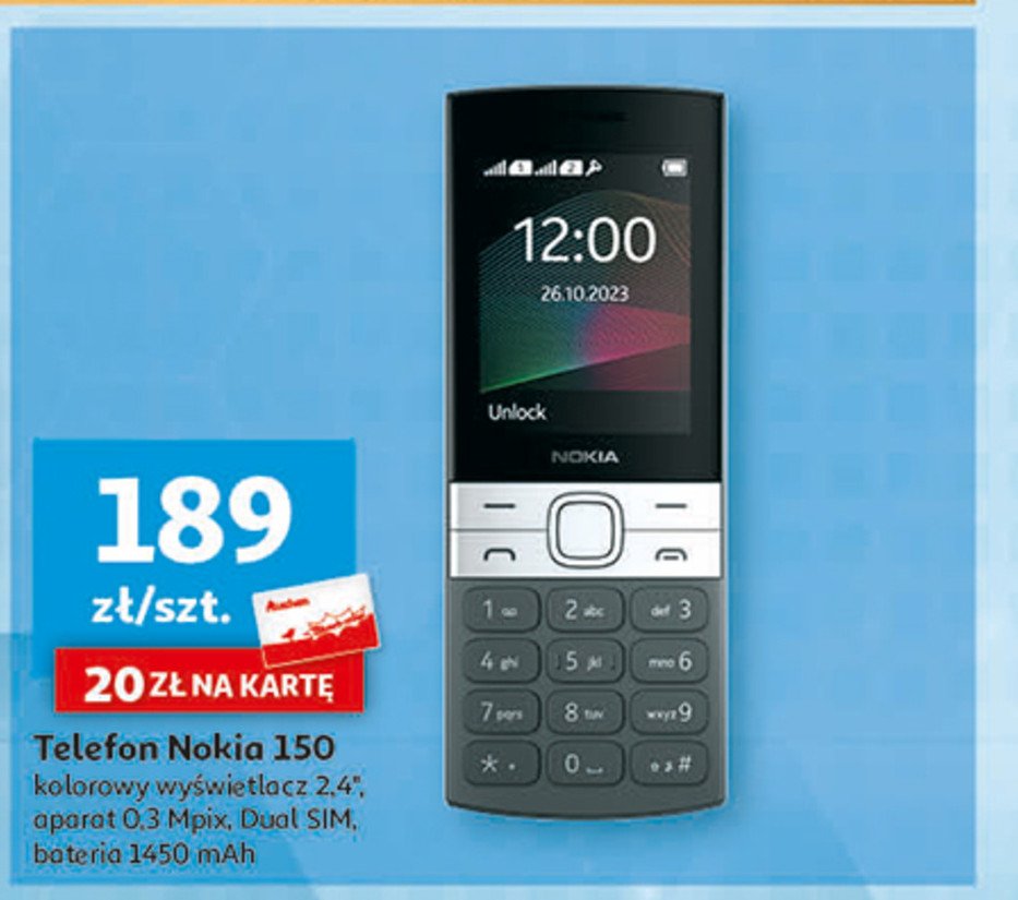 Telefon komórkowy 150 dual sim czarny Nokia promocja