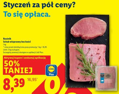 Schab wieprzowy bez kości 1 kg promocja w Lidl